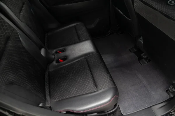 Close Rear Seats Velours Fabric Upholstery Interior Modern Japanese Car — Stock Photo, Image