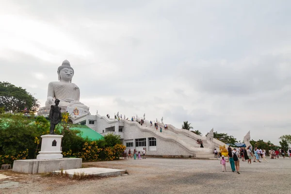 Thajsko Phuket Největší Socha Bílého Mramoru Velkého Buddhy Světě Ostrově — Stock fotografie