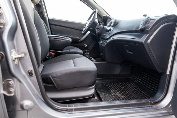 Interior View Steeering Wheel Dashboard Luxury Very Expensive New White — Stock Photo, Image