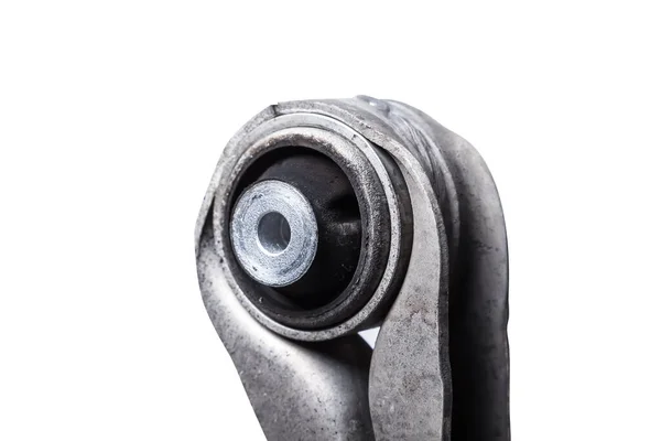 Nahaufnahme Eines Lautlosen Blocks Auf Einer Gebrauchten Aluminiumfederung Mit Verbindungselementen — Stockfoto