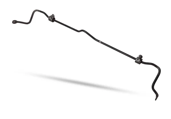 金属防滚棒稳定器 一种用于车辆悬架的装置 用于减少弯道上的侧滚 在一个白色隔离装置上使用 以便在车间安装或修理 — 图库照片