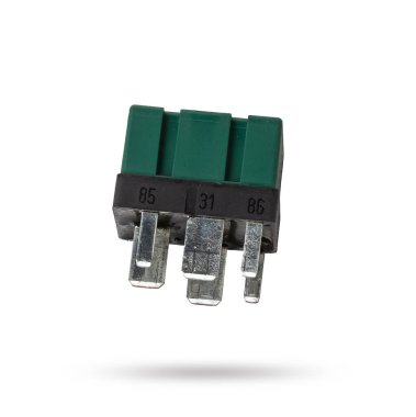Elektrik rölesi, Elektrik Yedek Rölesi, Bobin Güç Rölesi, Manyetik kontak, 12v otomatik parça beyaz arkaplanda izole edildi.