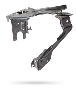 Arabanın ön paneli için daha sert takviye. Siyah gövde tampon güçlendirme kısmının yedek parçası. Otomobil servisinde ya da garajda satılık ya da kurulum ekipmanları. Otomobil parçaları kataloğu.