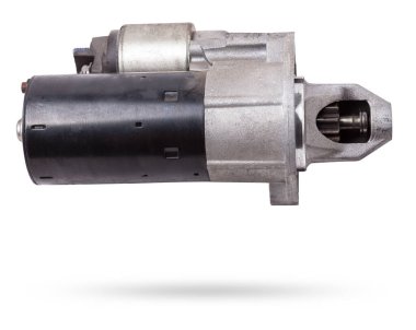 İçten yanmalı motorun yeni yedek parçası beyaz arka planda. Yedek parça kataloğu.