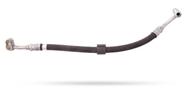 Soğutucu sağlamak için klima hortumu ya da beyaz izole bir zemin üzerinde soğutma havası ya da ısıtılmış araba ve kamyonlar için yağ sağlamak için. Otomatik parçalar kataloğu.