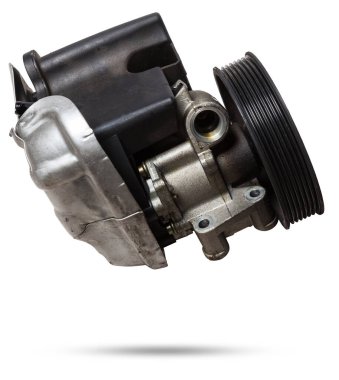 Vane pump or hydraulic power steering pump on a white background engine parts. Spare parts auto catalog. clipart