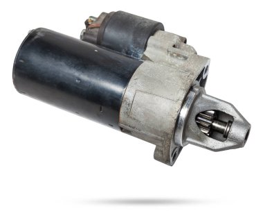 İçten yanmalı motorun yeni yedek parçası beyaz arka planda. Yedek parça kataloğu.