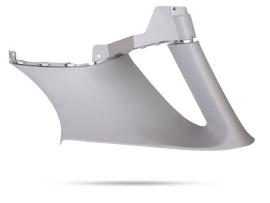 Gri ön sütun kaplaması - arabanın iç kısmı ve beyaz izole arka plan elementi. Otomobil servis endüstrisi. Yedek parça kataloğu.