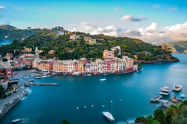 Veduta Del Centro Storico Portofino Antico Borgo Marittimo Fama Mondiale — Foto Stock