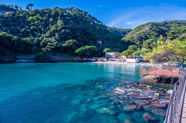 Wspaniała Woda Morska Paraggi Niedaleko Portofino Riwierze Włoskiej — Zdjęcie stockowe