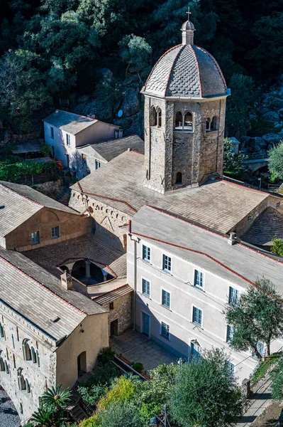 Starověké San Fruttuoso Opatství Malé Stejnojmenné Vesničce Italské Riviéře — Stock fotografie