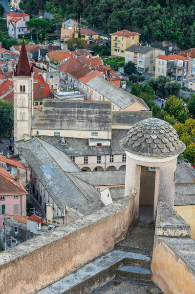 Uitzicht Sint Katelijnekloosters Oude Stad Finalborgo Vanaf Het Forte San — Stockfoto