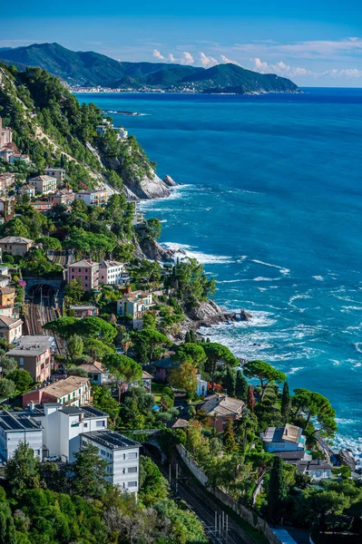 Näkymä Kylään Zoagli Italian Riviera — kuvapankkivalokuva