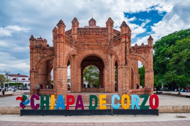 Monumental Fountain in the village of Chiapa de Corzo in Chiapas, one of the mexican pueblos magicos clipart