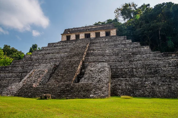 Antike Maya Ruinen Der Archäologischen Stätte Von Palenque Chiapas Einer — Stockfoto