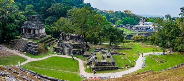 Oude Maya Ruïnes Archeologische Site Van Palenque Chiapas Een Van Rechtenvrije Stockfoto's