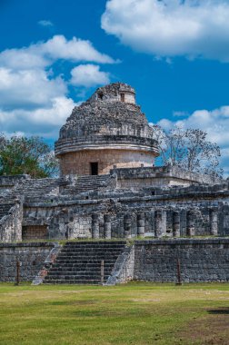 Maya Tapınağı Meksika 'daki Chichen Itza' nın Unesco Dünya Alanı 'nda El Caracol' u aradı.