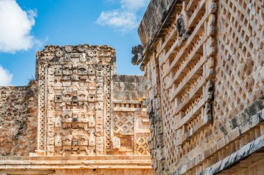 Maya Harabeleri Uxmal 'in Unesco Dünya Mirası Alanı, Yucatan, Meksika