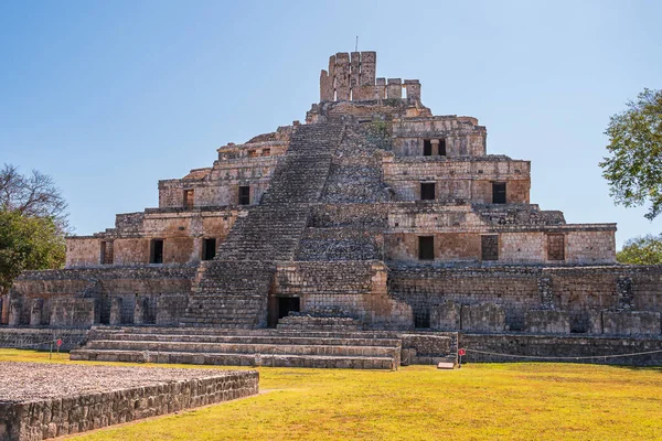 Świątynia Majów Archeologicznym Miejscu Edzna Położona Stanie Campeche Meksyk — Zdjęcie stockowe