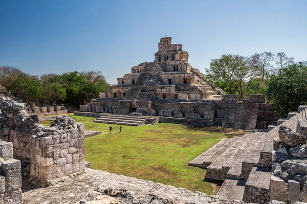 Świątynia Majów Archeologicznym Miejscu Edzna Położona Stanie Campeche Meksyk — Zdjęcie stockowe
