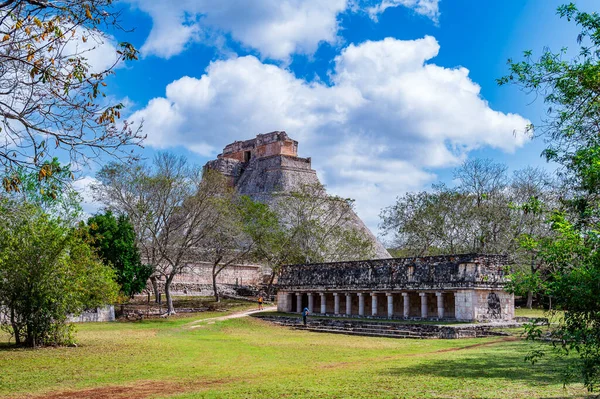Maya Pyramide Des Magiers Unesco Weltkulturerbe Uxmal Auf Yucatan Mexiko — Stockfoto