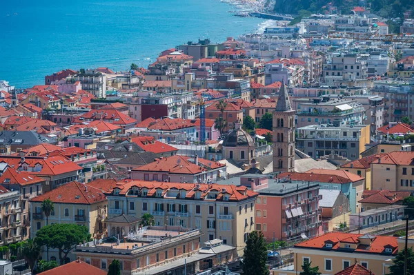 Stadsbilden Alassio Viktig Turistiska Byn Den Italienska Rivieran — Stockfoto