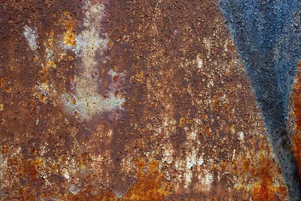 Old Painted Metal Texture Traces Rust Cracks — Stock Photo, Image