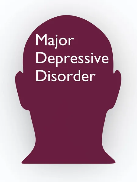 Ilustrasi Dari Siluet Kepala Ungu Berjudul Major Depressive Disorder Diisolasi — Stok Foto