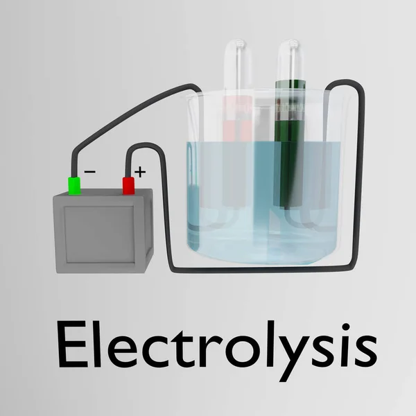 Illustration Schematic Sysem Combined Electic Battery Flask Two Test Tubes Royaltyfria Stockfoton