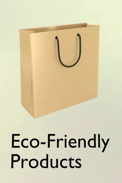 Illustratie Van Eco Friendly Products Script Onder Een Boodschappentas — Stockfoto