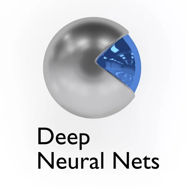 Illustration Une Tête Robot Avec Texte Deep Neural Nets Isolé — Photo