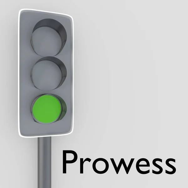 Illustration Green Color Traffic Light Titled Prowess — Stock Photo, Image