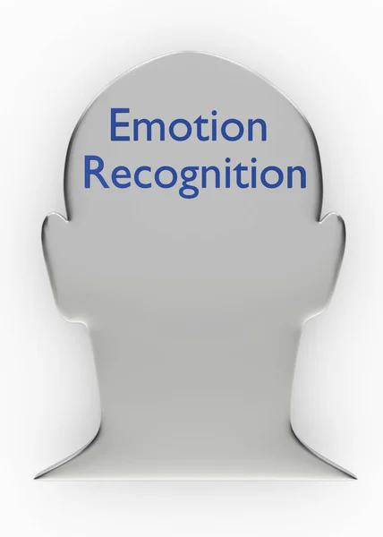 Illustration Einer Grauen Kopf Silhouette Mit Dem Titel Emotion Recognition — Stockfoto