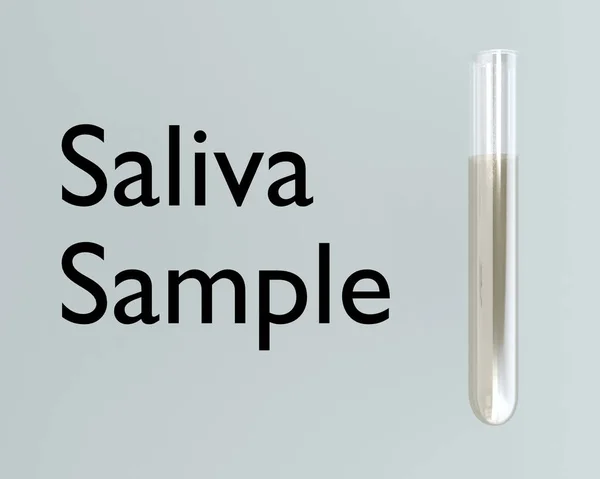 Illustration Saliva Sample Test Tube Isolated Gray — Stock Photo, Image