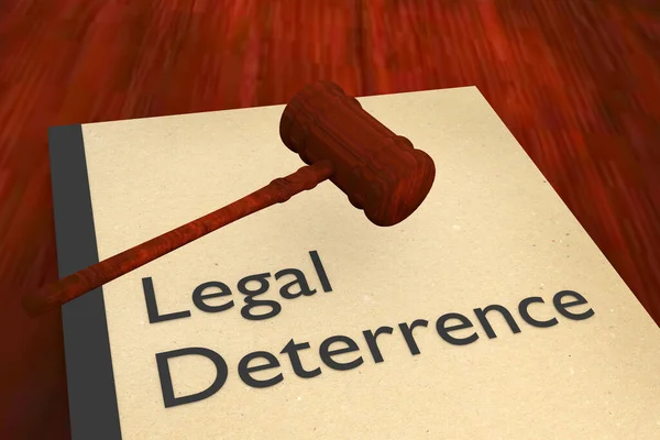 Ilustrace Soudcovské Kladívko Brožuře Titulem Legal Deterrence — Stock fotografie