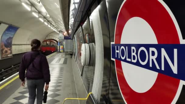 Підземна Станція Холборн Лондоні Крильовим Рухом — стокове відео