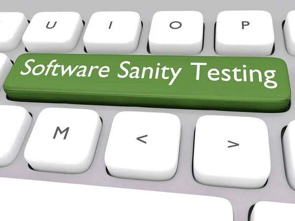 Illustratie Van Toetsenbord Met Het Script Software Sanity Testing Een — Stockfoto