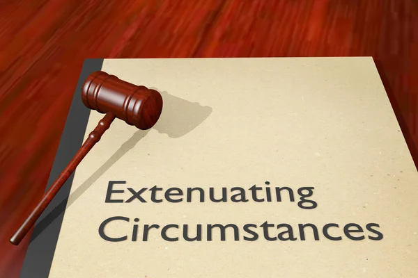 Illustration Judge Gavel Booklet Extenuating Circumstances Title — Stock Photo, Image