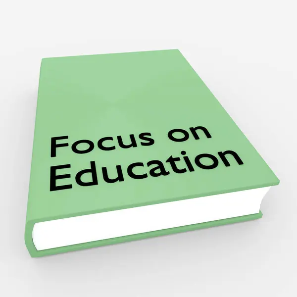 Εικονογράφηση Βιβλίου Τίτλο Focus Education Απομονωμένο Ανοιχτό Γκρι Φόντο — Φωτογραφία Αρχείου