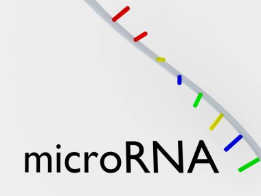 3D illustration of micrRNA script with single helix , isolated over pale gray background. clipart