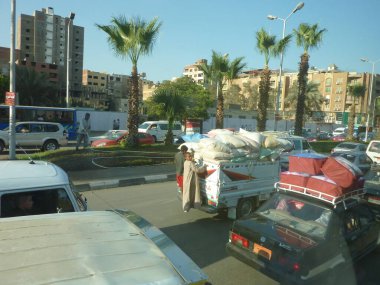 Traffic on the streets of Cairo, Egypt