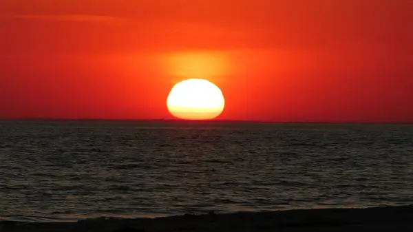 Günbatımı, deniz, Kinburn Spit, Ukrayna