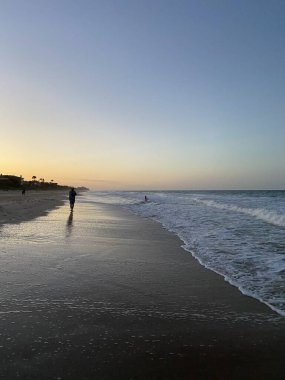 Beach skyline blue water 