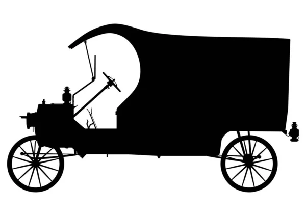 Vintage Delivery Truck Silhouette Vector — Stock Vector