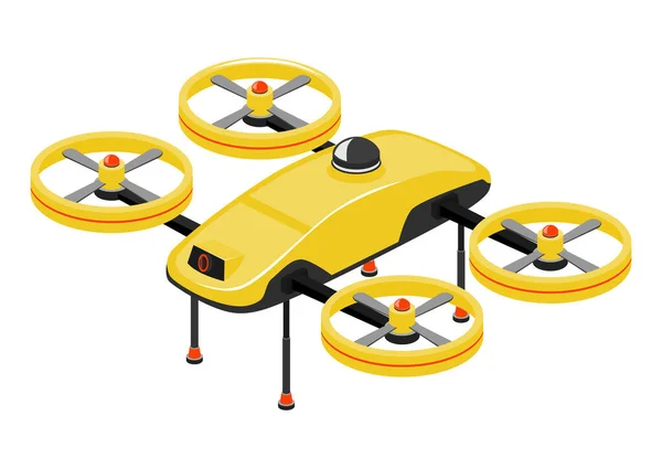 Dron Izometrická Ilustrace Létajícího Dronu Vektor — Stockový vektor