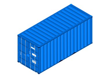 İntermodal konteynır. Bir nakliye konteynırının farklı bir görüntüsü. Vektör.