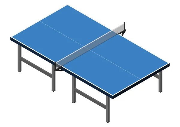 等距乒乓球桌 乒乓球插图 — 图库矢量图片