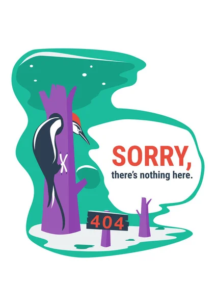 Erreur 404 Page Web Indisponible Désolé Rien Ici Avec Pic — Image vectorielle