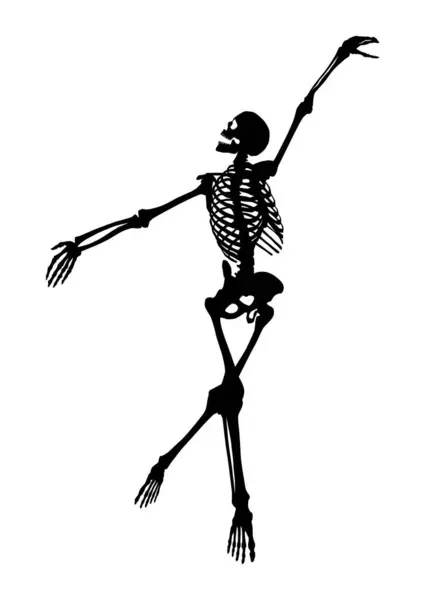 Σιλουέτα Ενός Σκελετού Που Χορεύει Διάνυσμα — Διανυσματικό Αρχείο