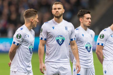 STOCKHOLM, SWEDEN - MAR 16 2023: DjurGardens IF (DIF), Stockholm 'deki Tele2 arenasında UEFA Avrupa Konferans Ligi' nde KSS Lech Poznan 'a karşı. Nihai sonuç 0-3